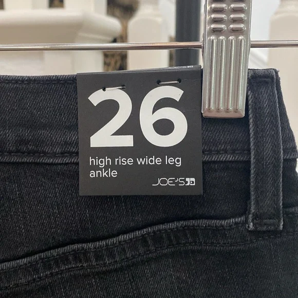 Joe’s High Rise Meira Wide Leg Ankle Black Jeans NWT Size 26 - Picture 7 of 9